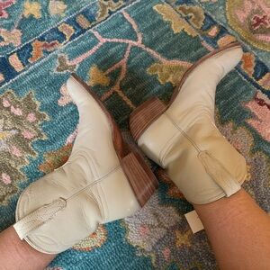 White Tecovas cowgirl boots